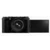 Fujifilm X-M5 Kamera mit klappbarem Display, schwarz, Nahaufnahme.